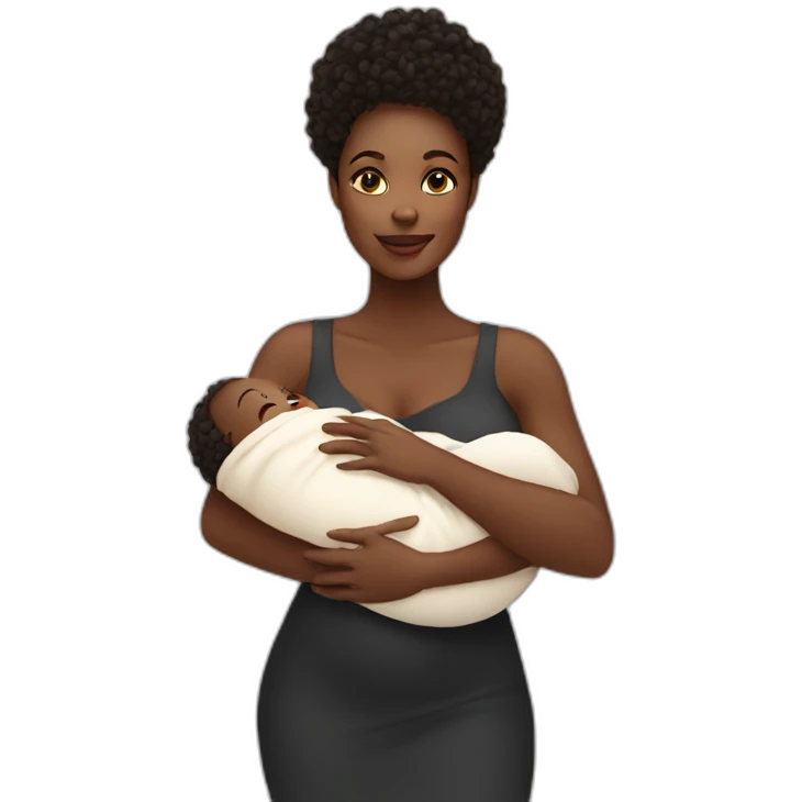 Beautiful Black women holding baby emoji