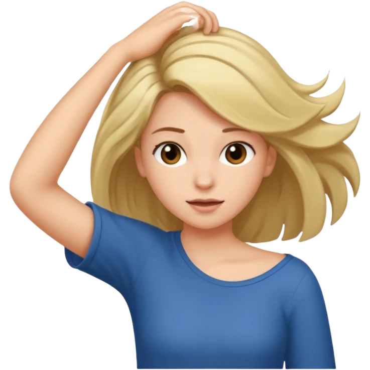 Girl tossing her hair over shoulder emoji