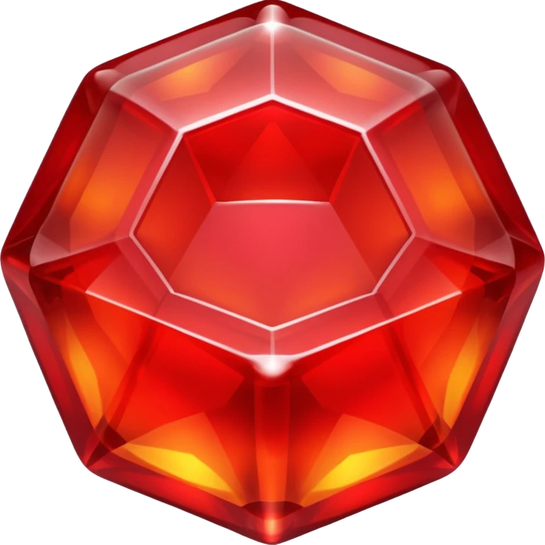A top view of a hexagonal red gem jelly emoji