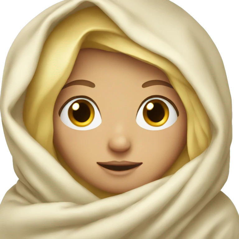 Blonde girl in blanket emoji