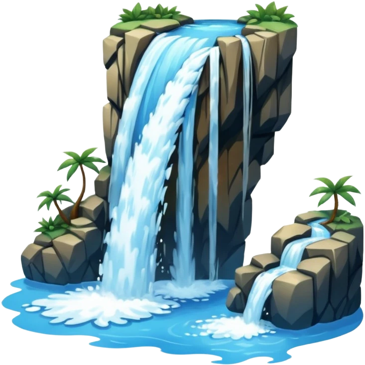 A waterfall cascading into a clear blue pool.



















































 emoji