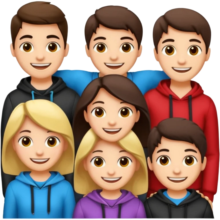 dos grupos de estudiantes cuerpo completo emoji