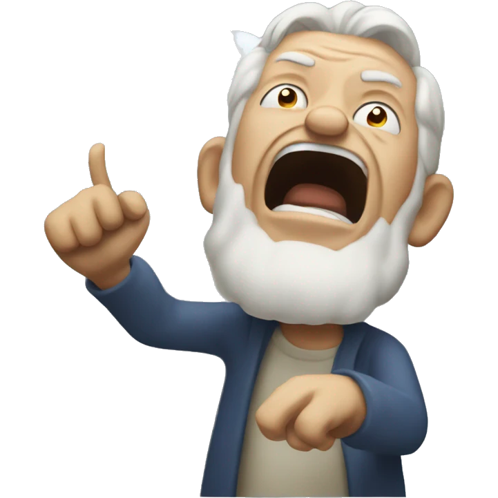 old man yelling to clouds emoji