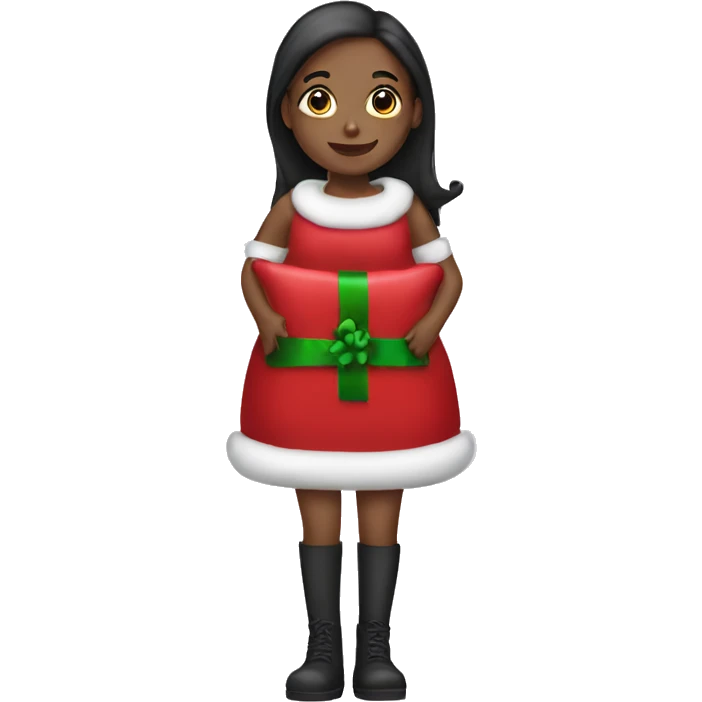 A girl with a stocking emoji