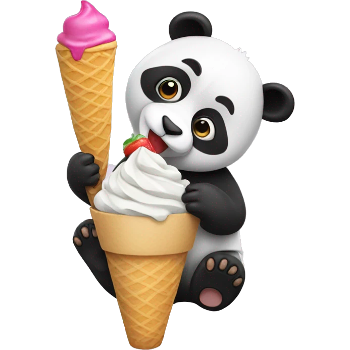Panda eating ice cream emoji