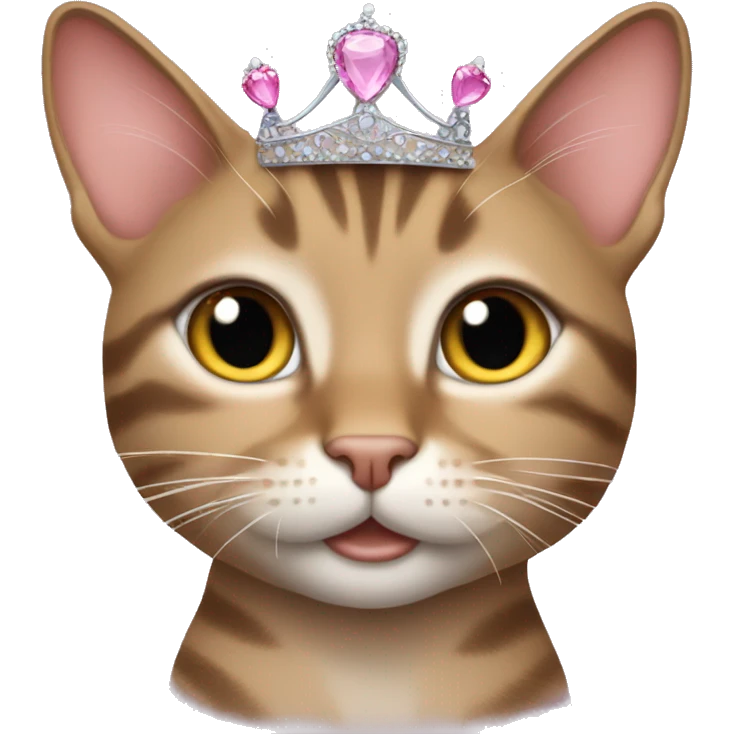 Tabby cat with a princess tiara emoji