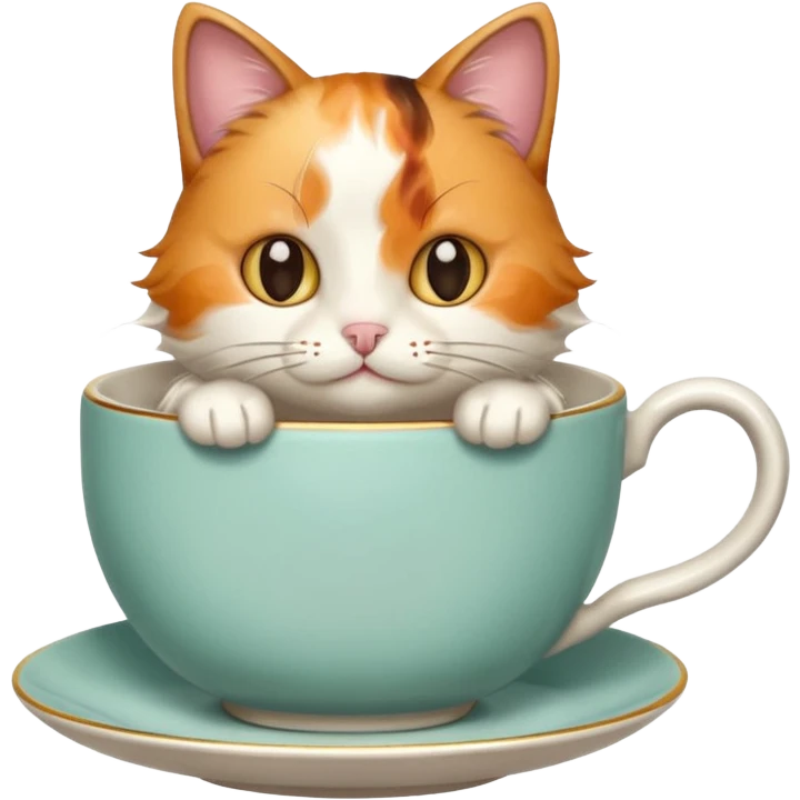 Cat in a tea cup emoji