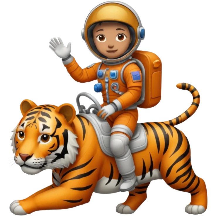 Astronaut riding tiger emoji