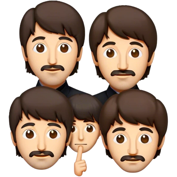 Cinematic Realistic The Beatles Pop Culture Emoji, showcasing an iconic, vibrant portrayal of the legendary band rendered with rich textures and nostalgic lighting that exude musical legacy. emoji