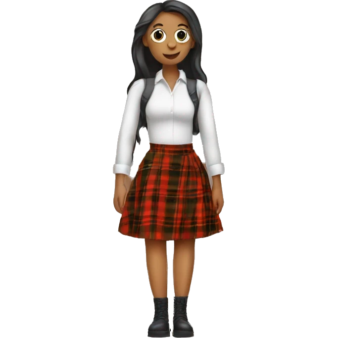 Fall plaid skirt emoji