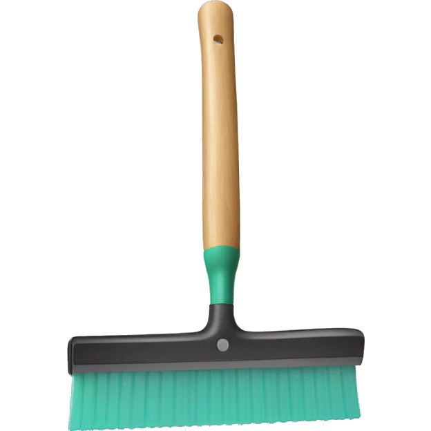 squeegee with long wooden handle emoji