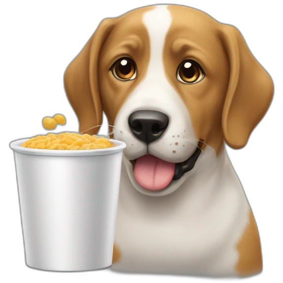 Un chien qui mange un chat emoji