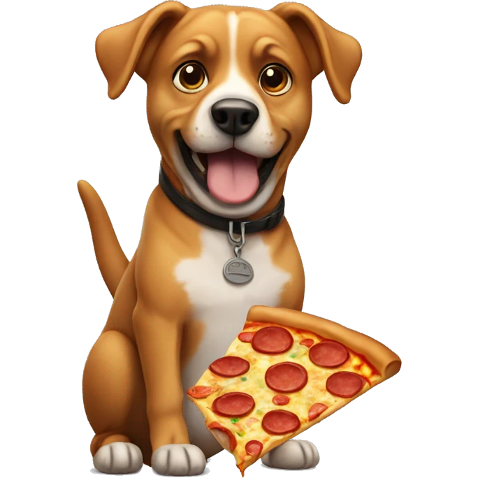 Dog with pizza  emoji