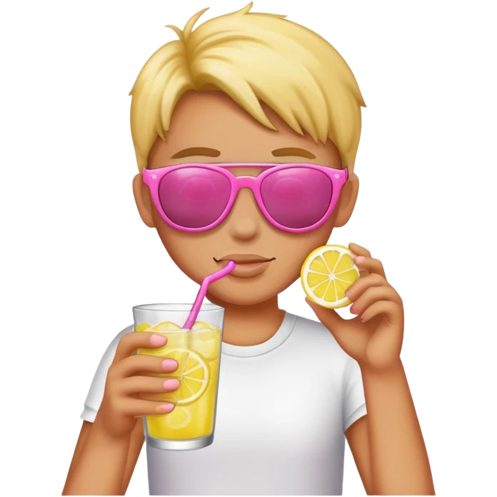 Grass drinking pink lemonade  emoji