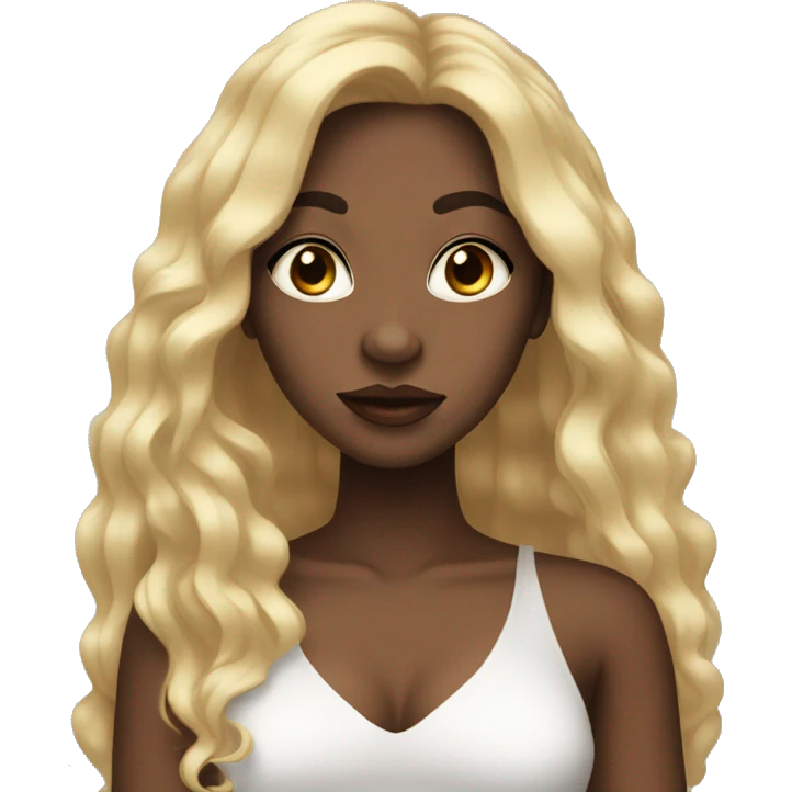 pretty black girl with big lips and long blonde hair emoji