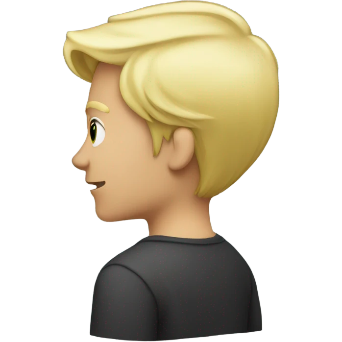 male longish blonde hair rear back emoji