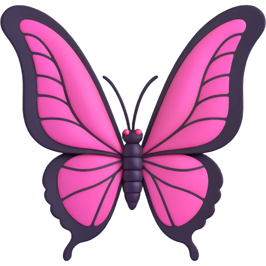 3D gothic butterfly hair clip with pink wings, elegant and dark emoji