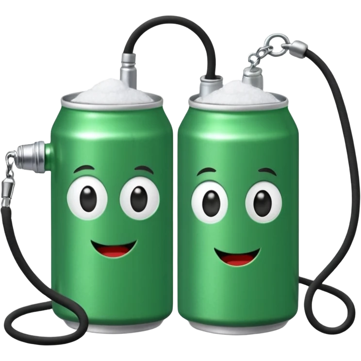 Green Soda can on left on leash of Salt Jug on right emoji