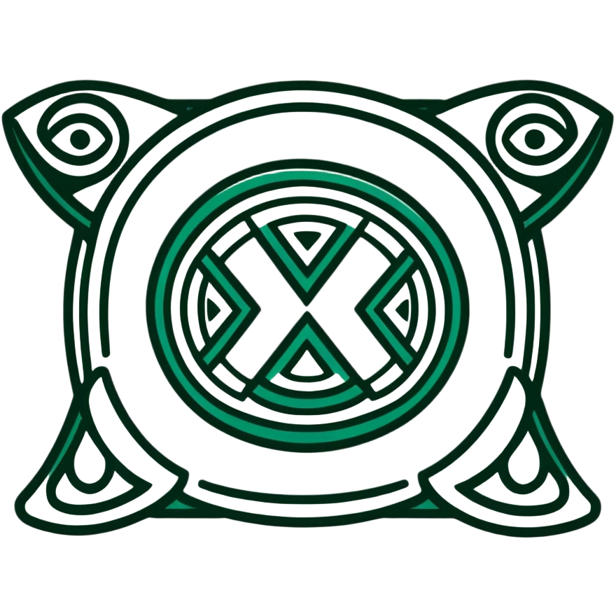 Authentic ancient Maya glyph for communication, pure white background with dark green line art only, minimal geometric shapes, no modern elements emoji