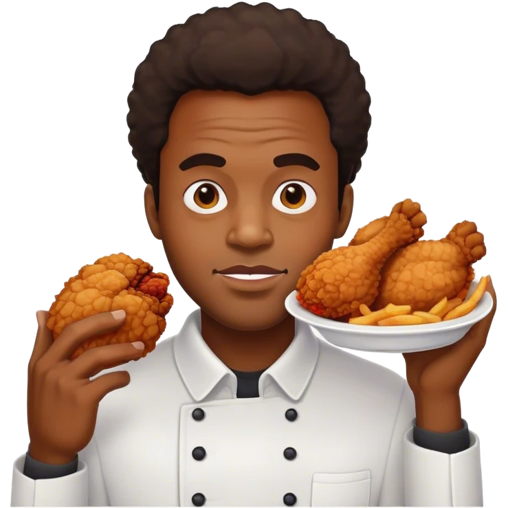 black man with fried chicken emoji