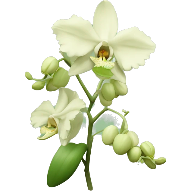 Pastel Green orchid with beige flower emoji