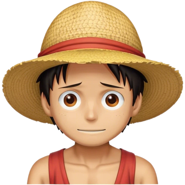 Luffy wearing strawhat emoji