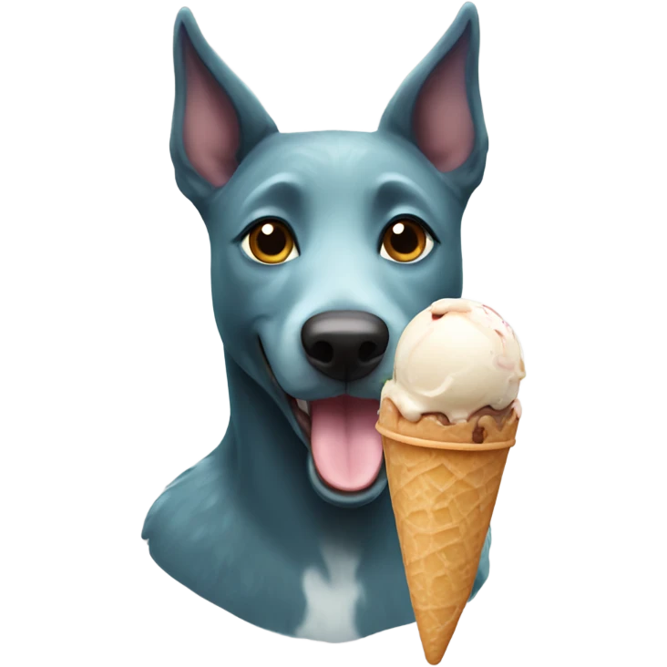 Kelpie with ice cream emoji