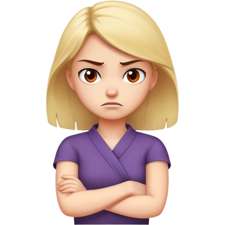 arms crossed around neck mad girl emoji