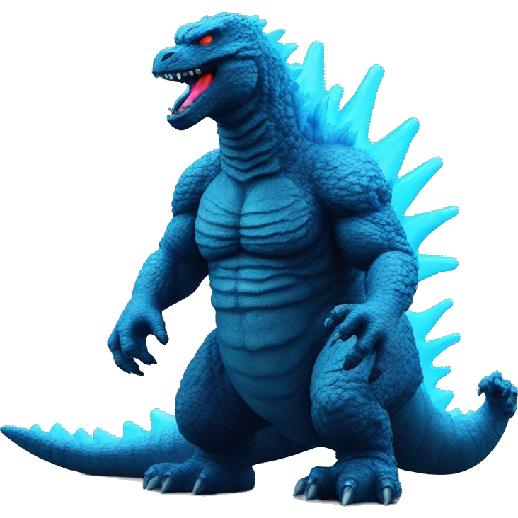 Godzilla blue fluo toy emoji