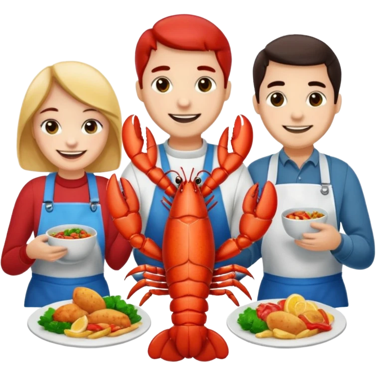 Lobster meal with 3 friends  emoji