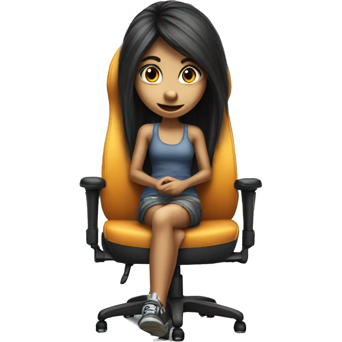 girl troll on a Gaming chair emoji