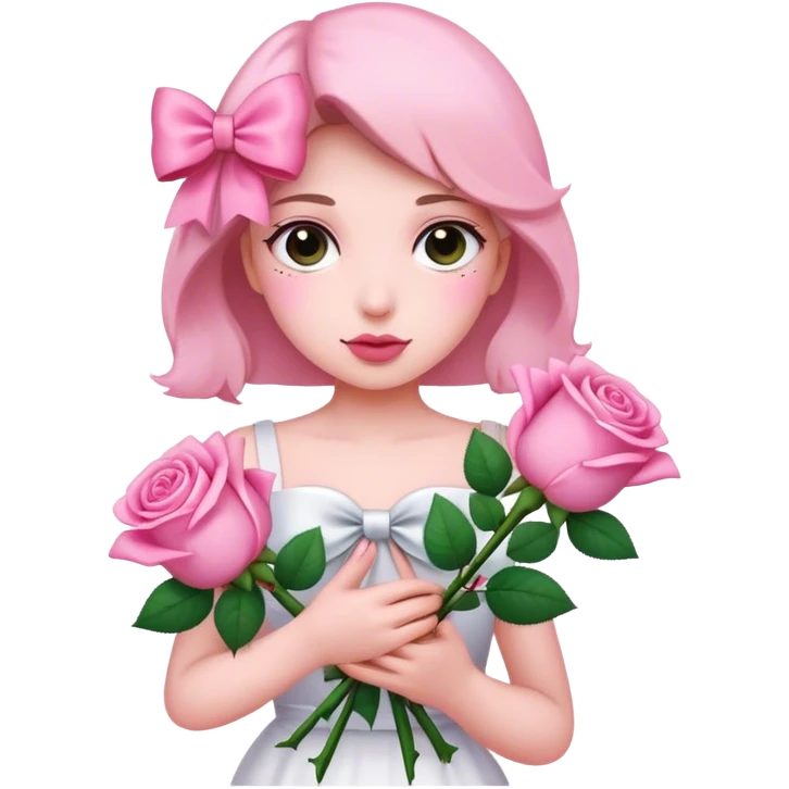 Rosa Lilien und Schleife emoji