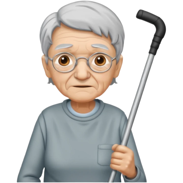 old person with crutch emoji