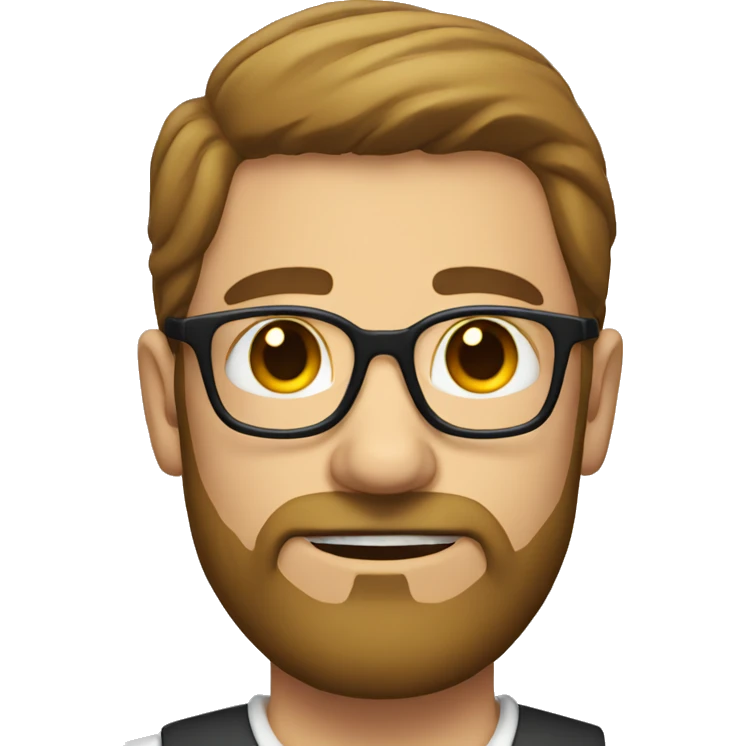man, glasses, beard, short emoji