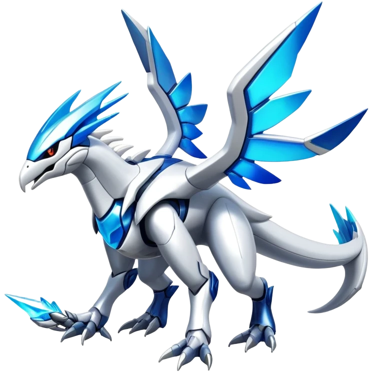 Futuristic Epic Legendary Shiny Cyber-Latios-Dialga-Reshiram-Creature, (full body) emoji