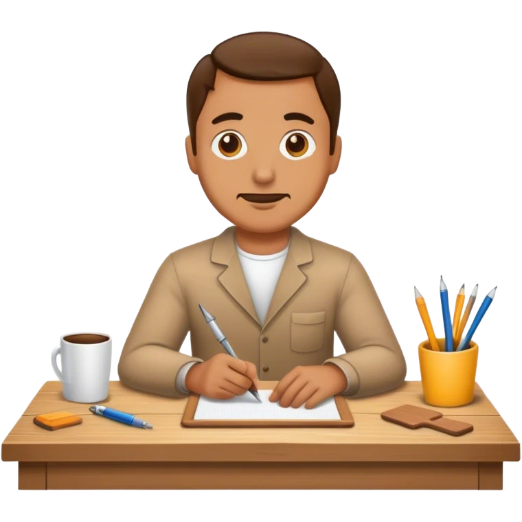 a man working on there table emoji