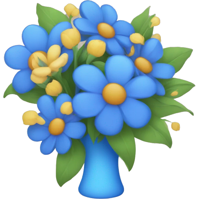 Blue flower Bouquet  emoji