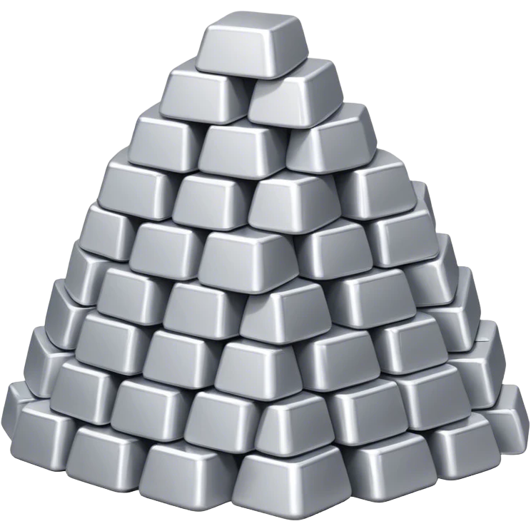 a mountain of aluminum ingots emoji