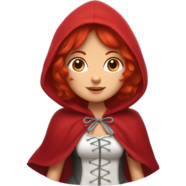 little red riding hood with red hair looks to the side emoji