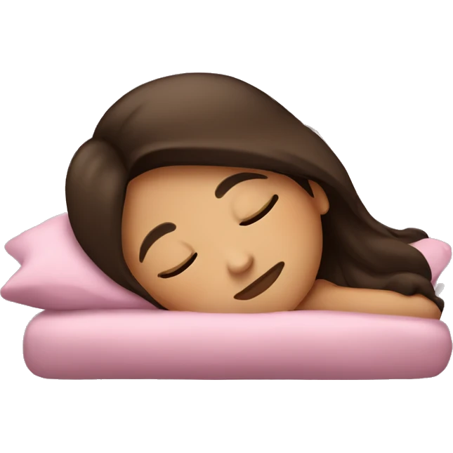 Brunette girl sleeping emoji