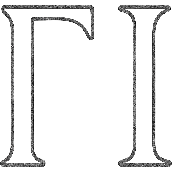 creative combination of Greek letters to symbolize eleven, hand-drawn black outline icon emoji