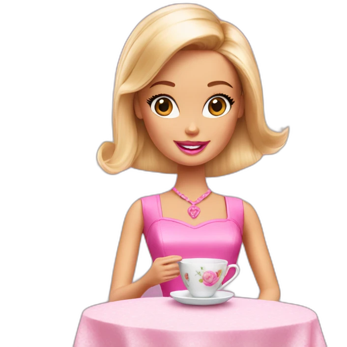 barbie having tea emoji