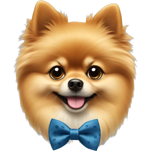 Pomeranian with a bowtie emoji