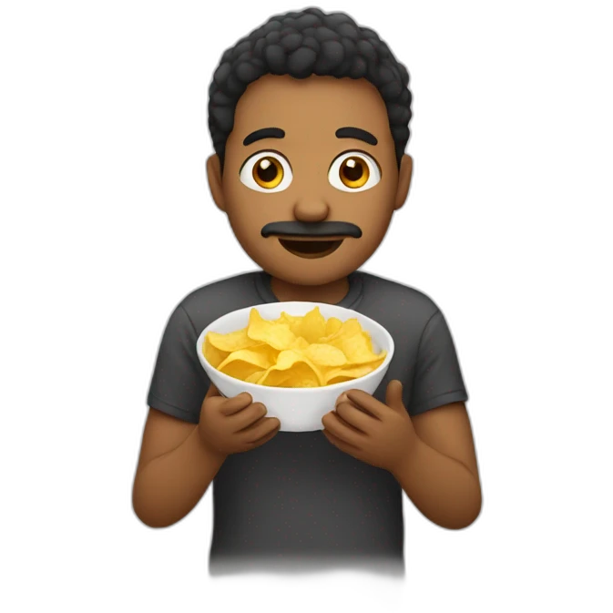 person eating salsa and chips emoji