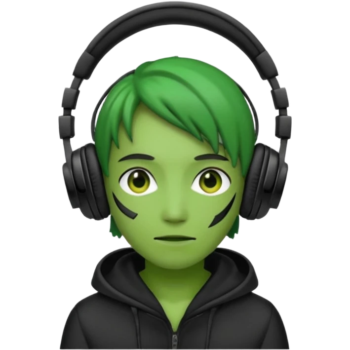 恐竜が黒いヘッドホンをつけている emoji