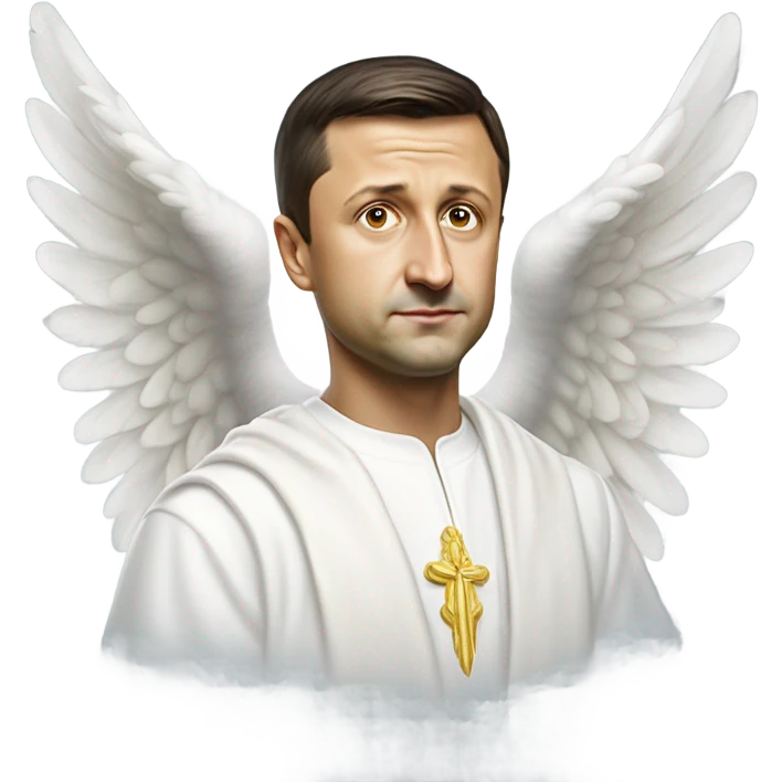 hyper realistic Zelensky angel emoji