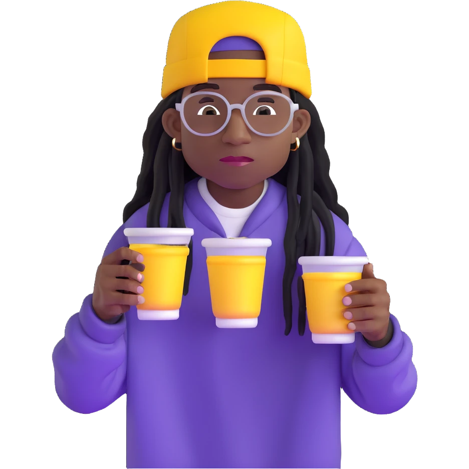 lil wayne holding a double cup with purple liquid inside emoji