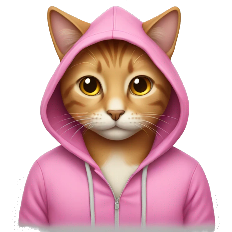 CAT wearing pink hoodie emoji