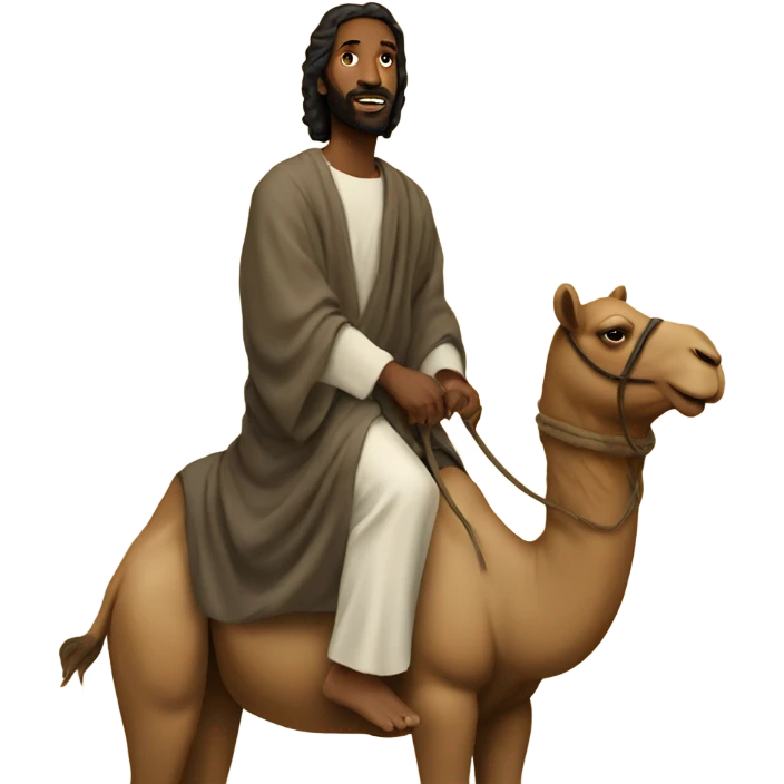 Black Jesus on a camel emoji