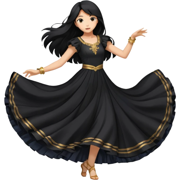 Una chica de anime bailando  que se mueve  emoji